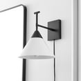 thumbnail image 5 of SAFAVIEH Velezia LED Black Metal Wall Sconce with White Shade, 5 of 6