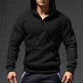 thumbnail image 2 of SGFCWSX Mens Quarter Zip Pullover Fleece Hoodie Men Athletic with Pocket Warm Hooded Sweatshirt Black Size L, 2 of 9