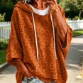thumbnail image 2 of Womens Cheetah Print Hooded Sweatshirt Long Sleeve Leopard Pullover Hoodie Casual Loose Winter Tops Orange L, 2 of 5
