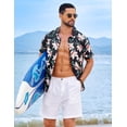 thumbnail image 3 of COOFANDY Beach Button Up Shirts for Men Hawaiian Flower Short Sleeve Shirts Tropical Beach Shirts, 3 of 6