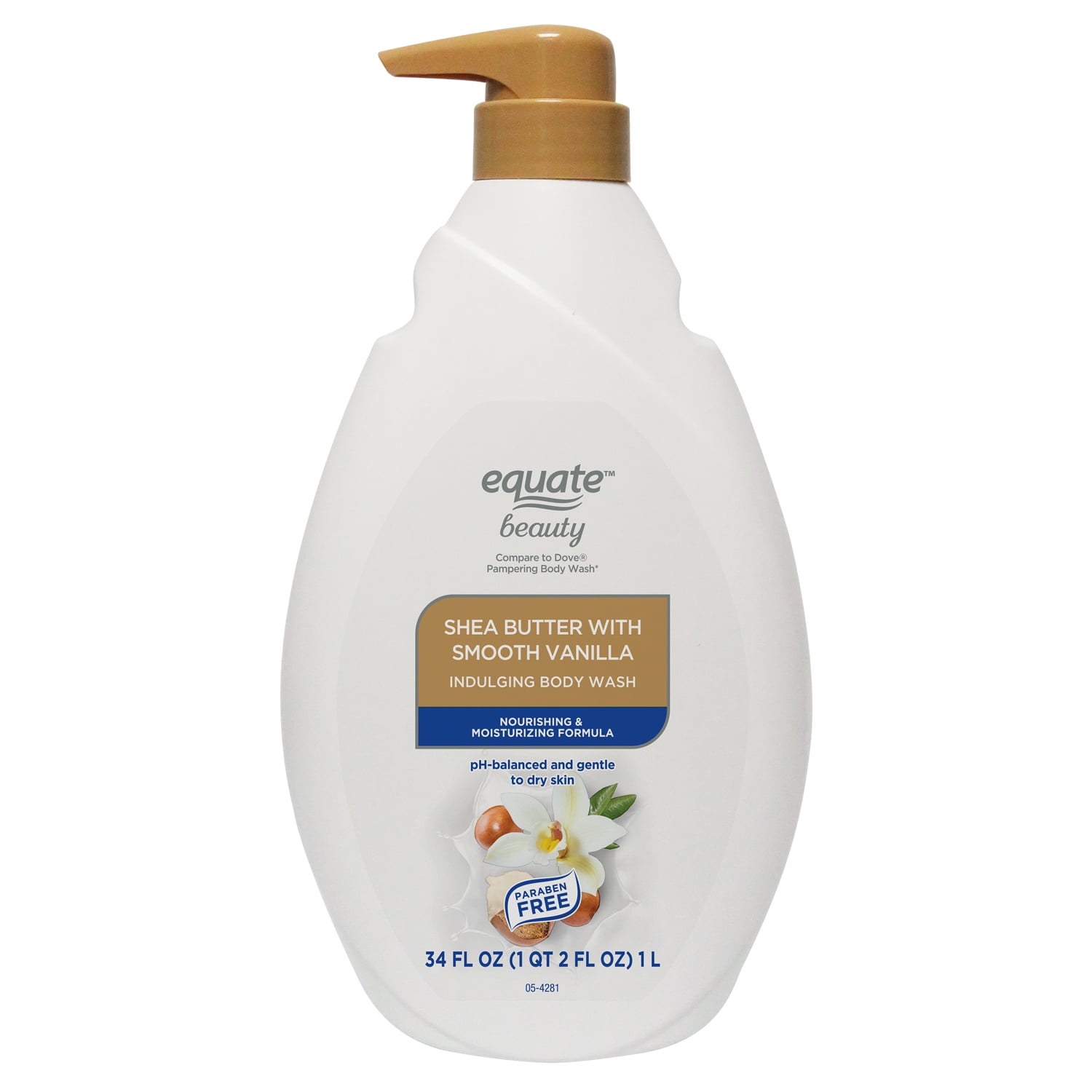 Equate Beauty Body Wash with Shea Butter and Warm Vanilla, 34 fl oz