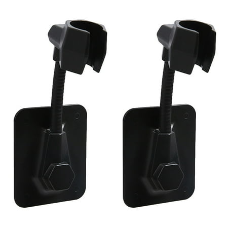 

Shower Head Holder 2 Pcs 360 Degree Angle Adjustable ABS Plastic Shower Head Holder Bracket Punch-free Adhesive Shower Nozzle Base Hand Shower Fixed Accessories for Home Bathroom (Black)