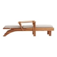 thumbnail image 3 of Linon Killick Slat Back Acacia Outdoor Chaise Lounge with Cushion, Natural/Antique White, 3 of 7