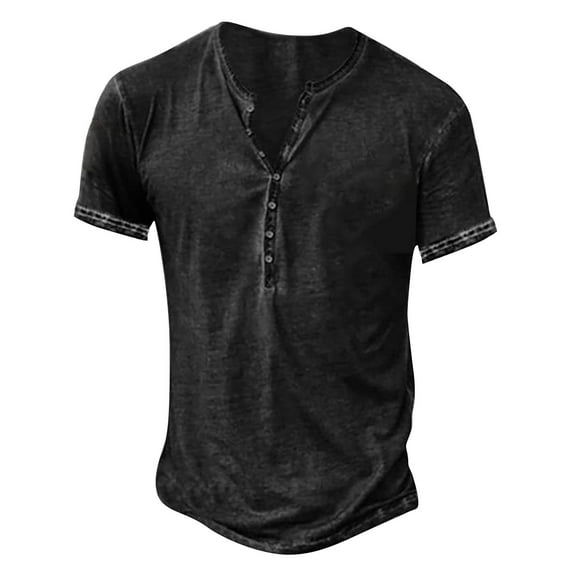 Yiaimeir Retro Plaid Short Sleeve Tops Men's Summer Solid Color Casual Fashion T-Shirt