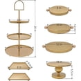 thumbnail image 2 of Set of 7 Gold Metal Cake Stands with Handles for Dessert Display Party Wedding Birthday, 2 of 8