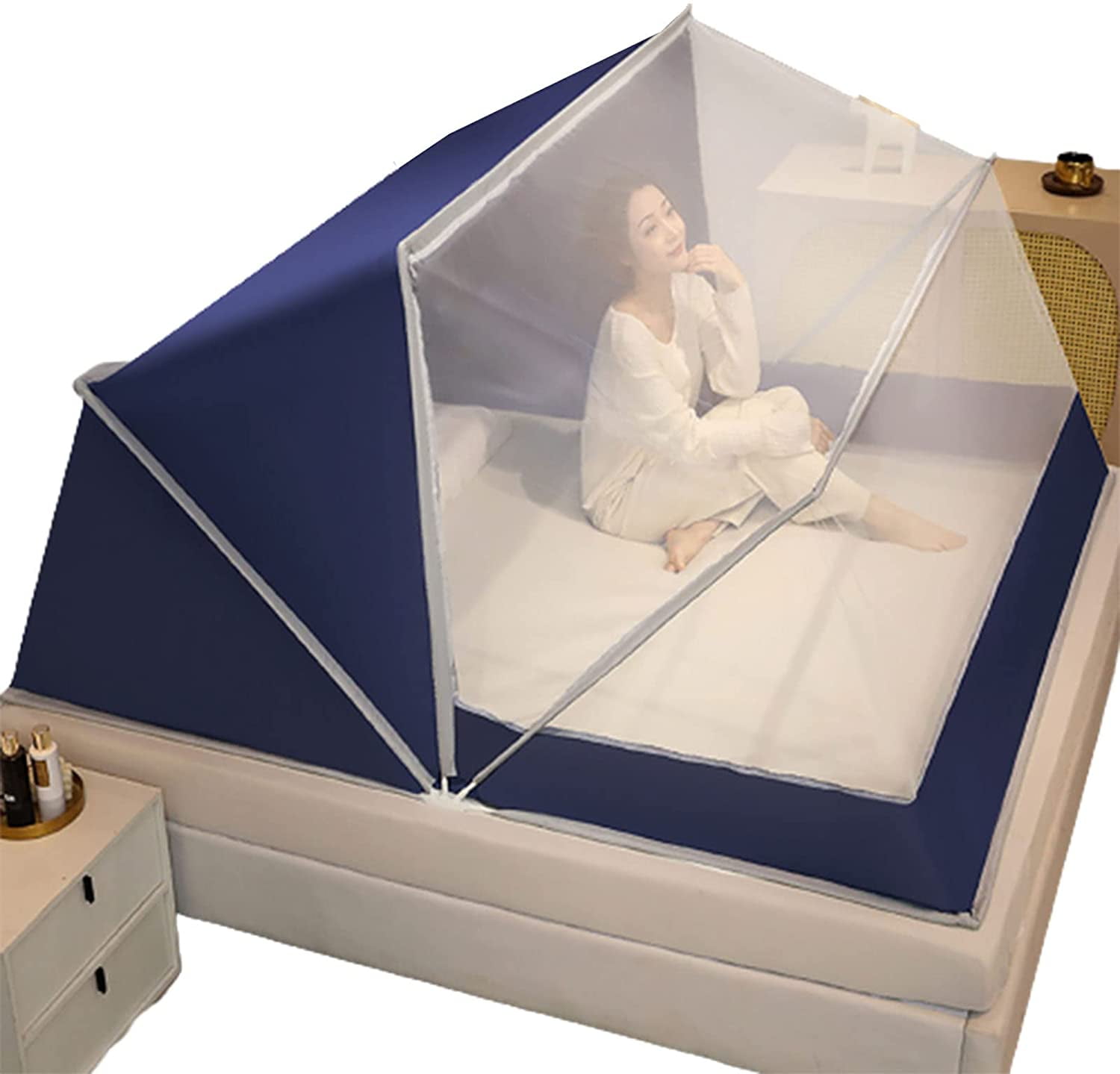 Mosquitoes Net Foldable Canopy Bed Tent with Blackout Cloth Upgrade 5 Strand Frame 100cm/40in