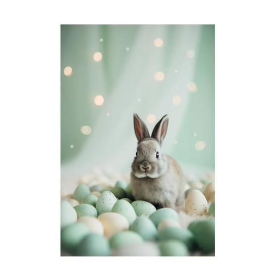 Trademark Fine Art Treechild Bunny and Pastel Eggs Canvas Wall Art