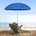 thumbnail image 2 of Outsunny Arc. 6.4ft Beach Umbrella with Aluminum Pole Patio Blue, 2 of 10