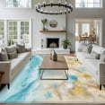 thumbnail image 3 of 5'x8' Area Rugs, Blue Summer Beach Indoor Outdoor Area Rug for Living Room Bedroom, Coastal Starfish Shell Nautical Ocean Washable Bathroom Rugs Kitchen Floor Carpet Mats Home Decor Aesthetic, 3 of 8