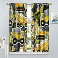 thumbnail image 4 of Cartoon Car Kids Curtains, Boys Construction Vehicles Trucks Window Treatments for Children Bedroom Nursery, Cartoon Transportation Car Pattern Drapes 2 Panel Sets,55x63 Inch, 4 of 6