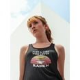 thumbnail image 2 of Just A Girl Ramen Sunset Art Racerback Tank Women -Smartprints Designs, Female Large, 2 of 4