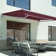 thumbnail image 2 of 10' x 8' Motorized Retractable Awning Sunshade Canopy with Remote Control for Patio Deck Yard (Burgundy), 2 of 8