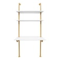 thumbnail image 6 of TFCFL 3 Tier Gold Wall Mounted Computer Desk Workstation Storage Shelf Writing Table Wall Organizer Rack, 6 of 17