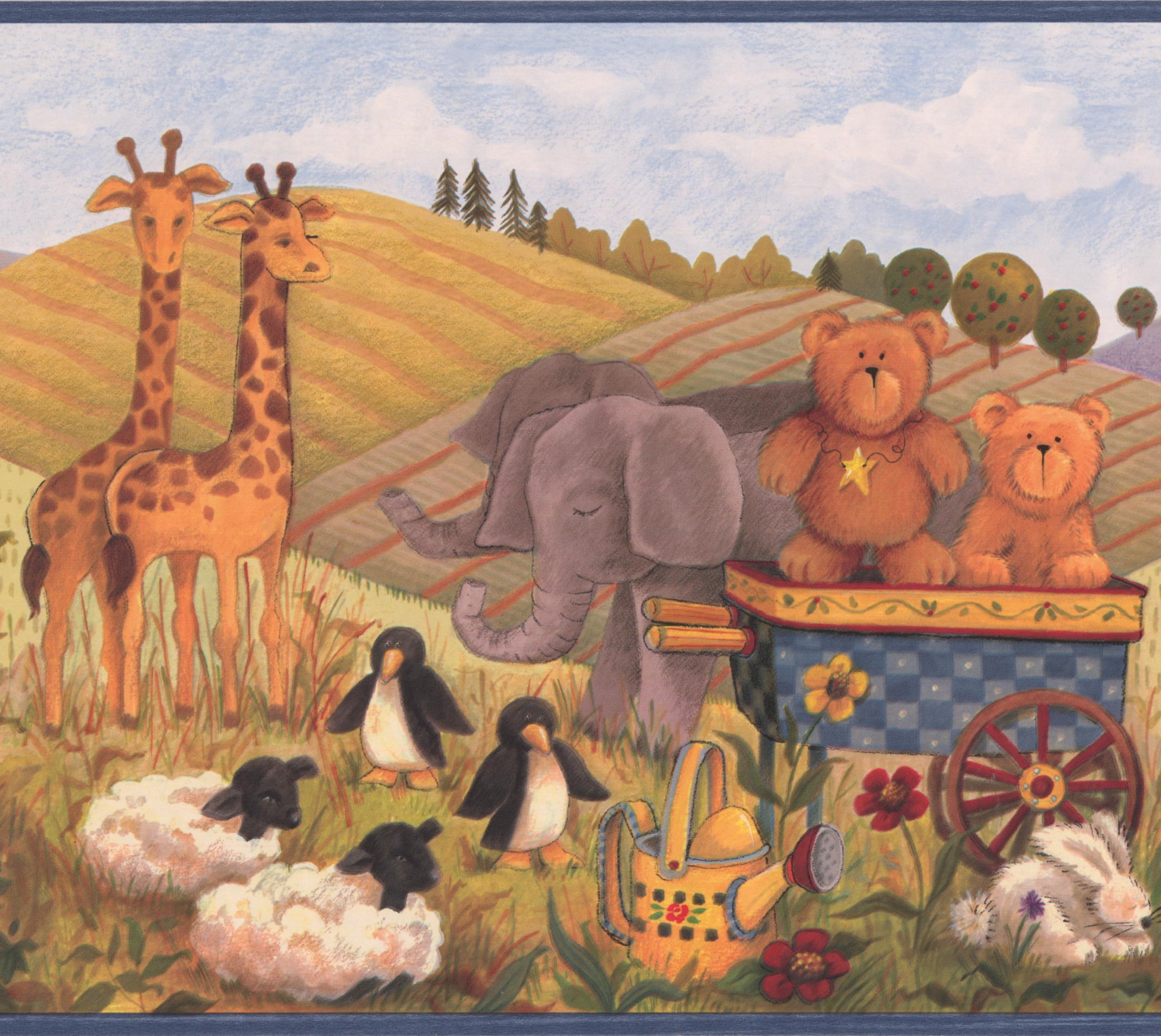 Wallpaper Border Country Life Farmhouse Wall Border for Kids Bedroom