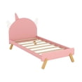 thumbnail image 5 of Aukfa Platform Bed with Unicorn Horn Headboard for Kids, Twin Bed Frame, Wooden - Pink, 5 of 8