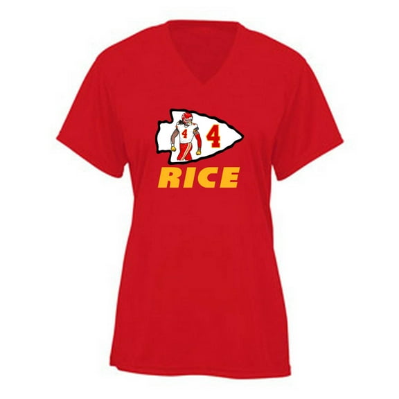 Rashee Rice Chiefs Logo Touchdown LADIES V-NECK Shirt T-Shirt