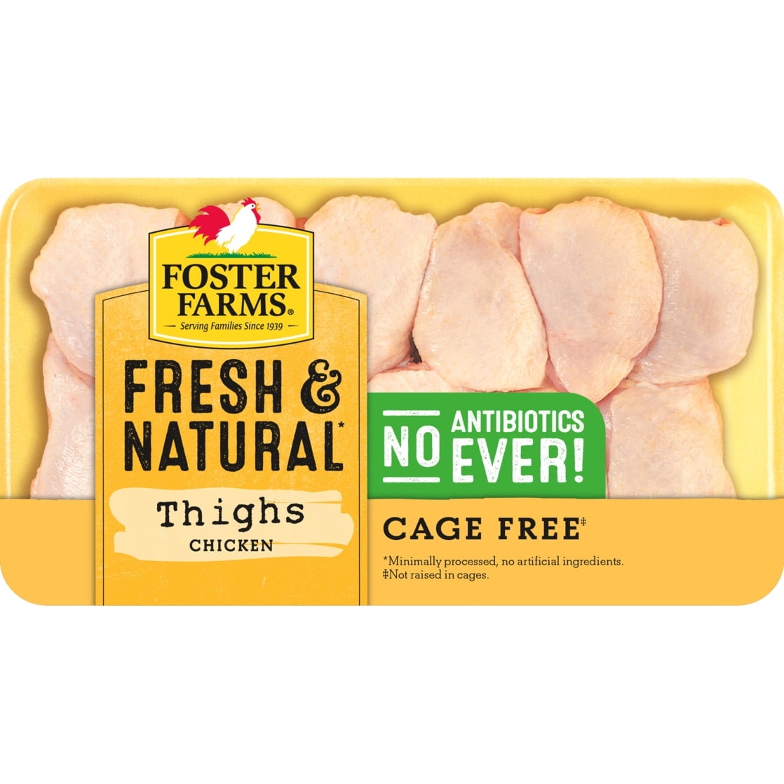 Foster Farms Fresh & Natural Chicken Thigh Value Pack, 4.75-5.25 lb