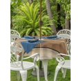 thumbnail image 3 of Outdoor Tablecloths with Umbrella Hole & Zipper, Brown Khaki Wooden Round Tablecloth 54 Inch, Vintage Farmhouse Retro Art Waterproof Table Cloth, Patio/Pool/Picnic Table Covers, 3 of 8