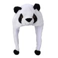 thumbnail image 1 of Adorable gorro de peluche de animal para esquiar en invierno, con orejeras de panda para niños y adultos (blanco), 1 of 8