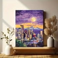 thumbnail image 6 of Seattle Skyline Night Canvas Painting/Wall Art， Perfect for Living Room， Bedroom， Office， Kitchen， and Hotel Decoration., 6 of 8