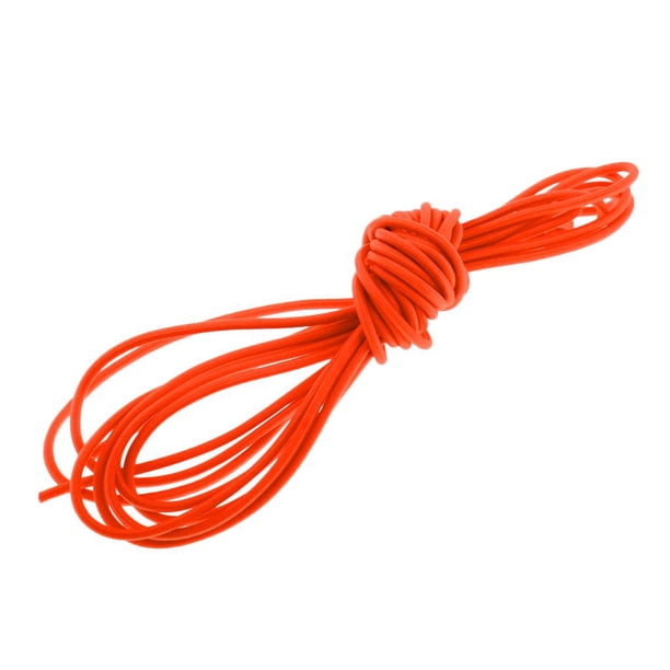 Cuerda elástica naranja de 3 mm de diámetro y 0,5 pulgadas de alto para amarrar portaequipajes, barcos y remolques. 3 mm 2 m