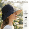 thumbnail image 3 of Women's Bowknot Wide Brim Sun Hat, Foldable Summer Beach Cap Breathable Polyester, 3 of 9