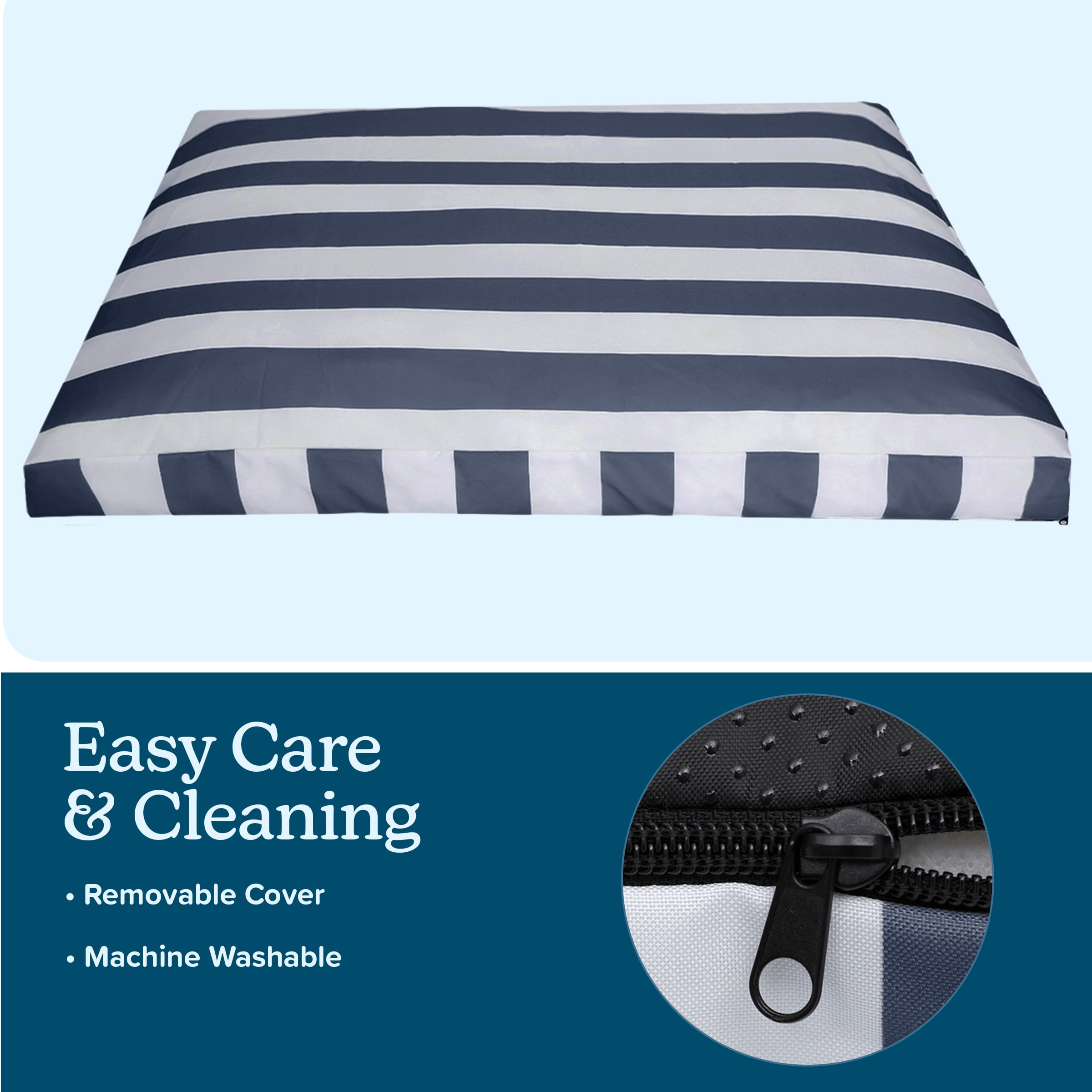 PETMAKER 44in Water-Resistant Dog Bed with Removable Washable Cover (Navy)
