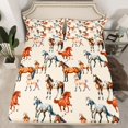 thumbnail image 2 of jejeloiu Rustic Animals Horse Twin Sheet Sets,Western Cowboy Bedding For Men Women 3-Piece, 2 of 7