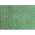 thumbnail image 1 of Ahgly Company Machine Washable Indoor Rectangle Abstract Turquoise Blue Modern Area Rugs, 2' x 4', 1 of 4