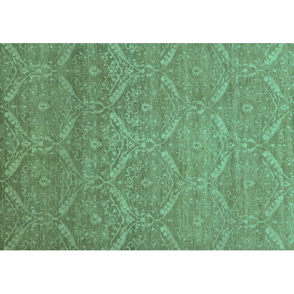 Ahgly Company Machine Washable Indoor Rectangle Abstract Turquoise Blue Modern Area Rugs, 2' x 4'