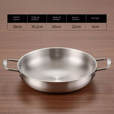 

Seafood stainless steel hot pot trendy double-eared pot Korean instant noodle pot fish soup pot snail noodle rice noodles anti-scalding pot.