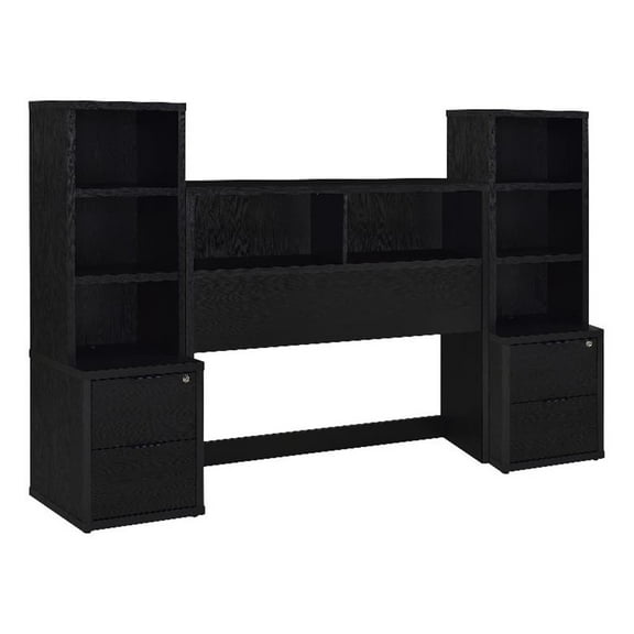 Coaster Westpark 3-Piece Wood Full Bedroom Set Bookcase Headboard in Black