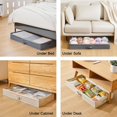 thumbnail image 3 of 3 Pack Under Bed Storage Containers, Low Profile Underbed Shoes and Clothes Storage Organizer with Sturdy Sidewalls/Bottom, Large Dorm Storage Bins,33 * 17 * 4.5 inches,45L, 3 of 11