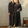 thumbnail image 5 of cfhntfmh Unisex Winter Warm Plush Robes Long Fleece Bathrobe Super Warm Soft Cozy Thick Velour Bathrobe for Women and Men, 5 of 7