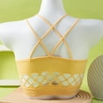 thumbnail image 5 of KHONTS Strap Sports Bras for Women Comfortable Low Impact Tank Sporty Casual Cut out Crossback Sports Gym Bra Yellow One Size, 5 of 8