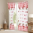 thumbnail image 3 of Manfei Lovely Bowtie Ribbon Blackout Curtains,Red Cherry Curtains Pack of 2 (38x45 Each),Red White Plaid Window Curtains For Girls,Ultra Soft Home Decor, 3 of 6