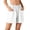 #0372-White, variant on Favoffer Women Cotton Linen Mid Thigh Shorts Elastic Drawstring Waist Side Pockets Solid Color Loose Breathable Casual Bottoms for Summer Outdoor Seaside ing