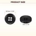thumbnail image 2 of Botones de Costura Uxcell 10pcs 15mm 4 Agujeros Redondos de Resina, Negro Oscuro, 2 of 6
