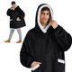 thumbnail image 2 of Sudadera con capucha para adultos y niños, forro sherpa, color negro, 2 of 7