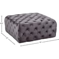 thumbnail image 3 of Meridian Furniture Ariel Button Tufted Gray Velvet Ottoman and Bench, 3 of 4