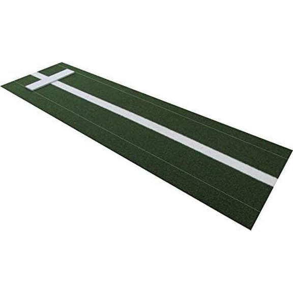 Premium 10 Feet X 3 Feet Softball Pitching Mat in Green Color Softball Pitching Aids For Indoor or Outdoor Use Antislip Rubber Bottom With Real 6 inch x 24 inch Game Pitching Rubber