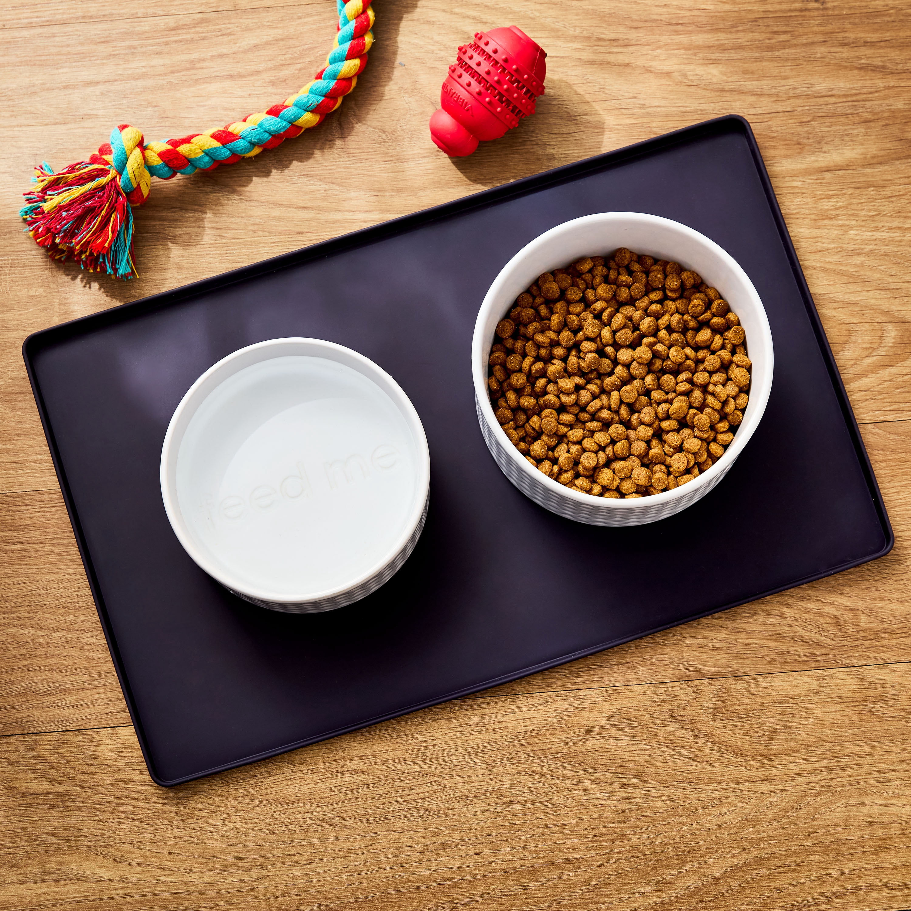 Vibrant Life Medium Silicone Pet Feeding Mat, Black, 19" x 12"