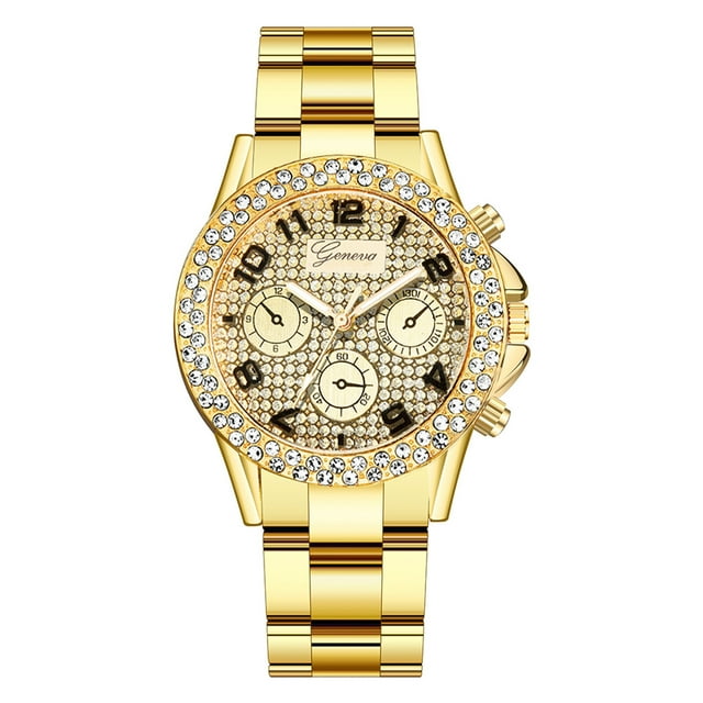 Reloj de cuarzo para mujer, relojes para mujer, reloj de moda para mujer, reloj de acero inoxidable, reloj informal de vestir, reloj de pulsera de cristal, joyería general.