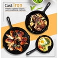 thumbnail image 4 of Kitchen Pre Seasoned 3 Piece Cast Iron Skillet Set, Includes Saute Fry Pan with Nonstick Coating in Black, 4 of 5