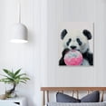 thumbnail image 4 of JEUXUS Panda, Pink Bubble Gum Animals, Canvas Wall Art Home Decor, Gallery Wrapped, Stretched, Framed Ready to Hang, 4 of 5