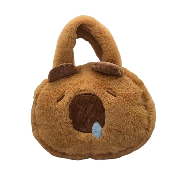 Bolso de mano de carpincho, bolsa de compras, regalos, bolso de peluche con personaje de dibujos animados, bolso de moda Estilo A