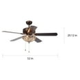 thumbnail image 5 of Warehouse of Tiffany Gliska Rustic Bronze 5-blade Lighted Ceiling Fan with Crystal Shade Pull Chain/Hardwired, 5 of 5