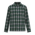 thumbnail image 3 of GA WEIHUA Fall Deals, Men's Plaid Shirts Regular Fit Long Sleeve Button Down Shirt for Men Basic Lightweight Collared Vintage Shirt Stretch Casual Buttin Up Top T Shirt(Green,XXL), 3 of 5