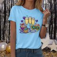 thumbnail image 5 of HCNTES Mardi Gras Shirt for Women Mardi Gras Outfit Carnival Tshirt Fat Tuesday Party Tee New Orleans Party Short Sleeve(Size:XL), 5 of 9