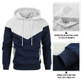 thumbnail image 5 of Caqnni Mens Slim Fit Basic Color Block Pullover Hoodies Sweatshirt Lightweight Long Sleeve with Pocket (3XL,White), 5 of 6